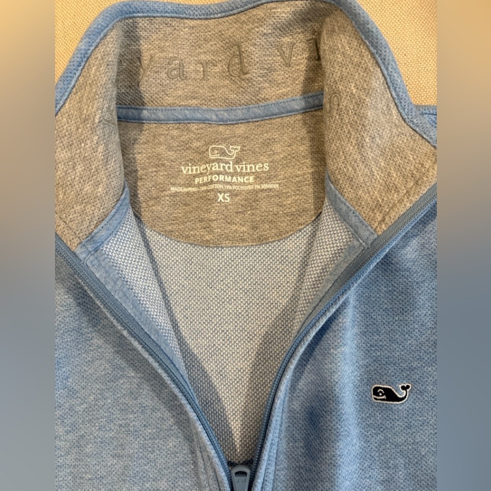 Vineyard Vines Performance 1/4 Zip Pullover Sweater XS Light Blue